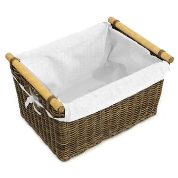 Empty wicker basket square shape Stock Illustration