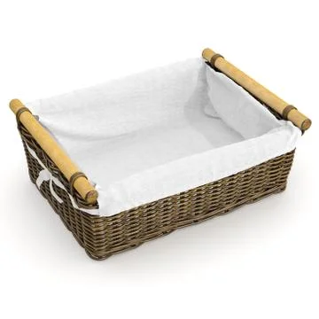 Empty wicker basket square shape Stock Illustration