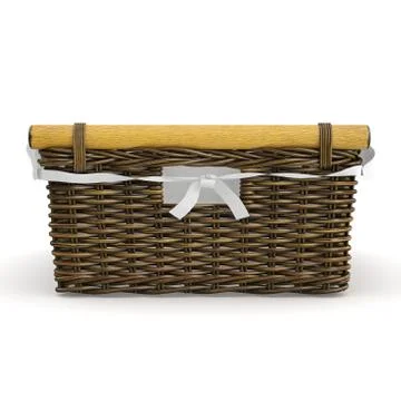 Empty wicker basket square shape Ilustração Stock