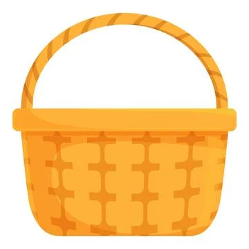 Empty wicker basket standing up waiting to be filled Stock Illustration