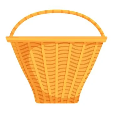 Empty wicker basket standing with wavy pattern on white background Stock Illustration