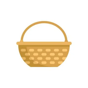 Empty wicker basket standing on white background Stock Illustration