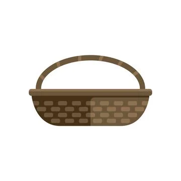 Empty wicker basket standing on white background Stock Illustration