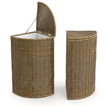 Empty wicker baskets container Stock-Illustration