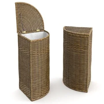 Empty wicker baskets decorative Illustrazione stock