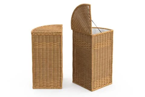 Empty wicker baskets decorative Stock Illustration
