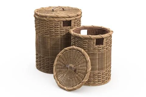 Empty wicker baskets decorative Stock-Illustration