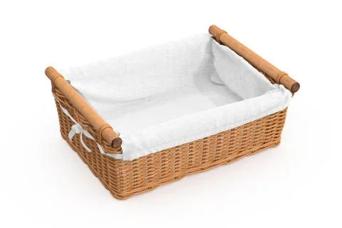 Empty wicker baskets with fabric Stock Illustration