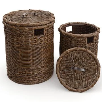 Empty wicker baskets Stock Illustration