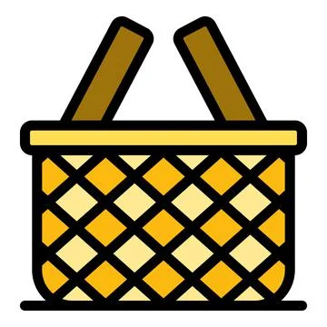 Empty wicker icon color outline vector Stock Illustration