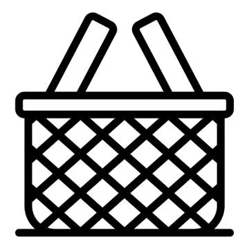 Empty wicker icon, outline style Stock Illustration