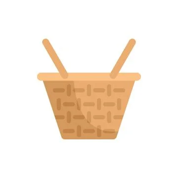 Empty wicker picnic basket with handles up representing summertime leisure Illustration