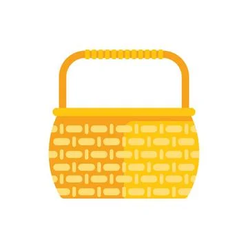 Empty wicker picnic basket waiting to be filled Illustration