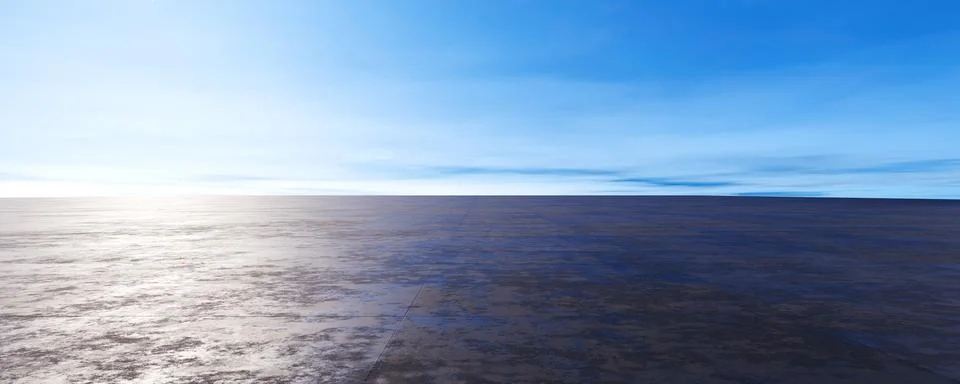 Empty wide space for mockup. Abstract minimal architecture background. Park.. Stock Illustration