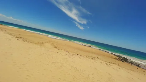 Empty wild beach with no people in Australia Stock Footage 243295574