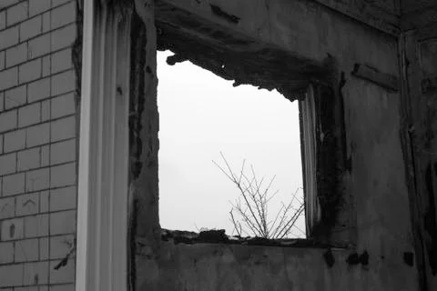 Empty window frame Stock Photos