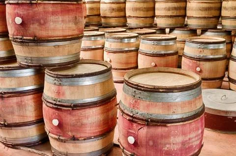 Empty Wine Barrels Stock Photos