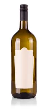 Empty wine bottle with cork isolated. Stock Photos