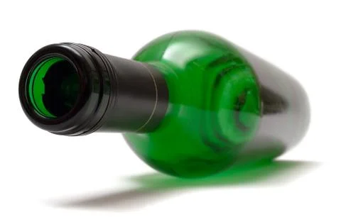 Empty Wine Bottle Isolated on a White Background 스톡 사진