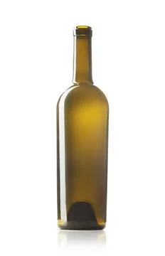 Empty wine bottle isolated on white background. Stock Photos