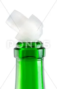 Empty wine bottle Stock Photos