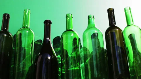 Empty wine bottles Stock Footage 38145045
