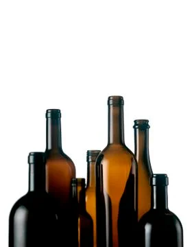 Empty wine bottles Stock Photos