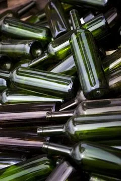 Empty wine bottles Stock Photos