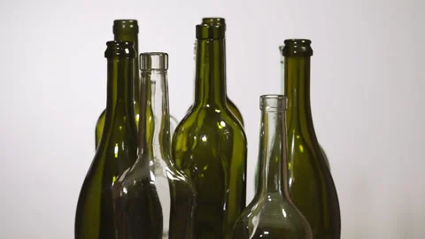 Empty wine bottles. Slow rotation Stock Footage 103542467