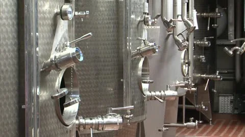 Empty wine distilling vats Stock Footage 22413983