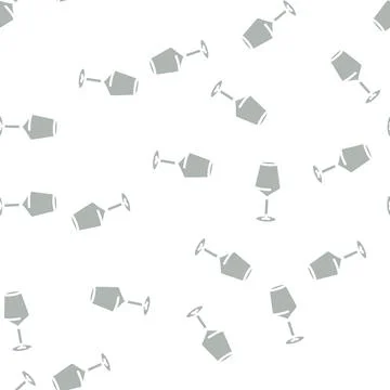 Empty wine glass glyph vector seamless pattern 스톡 일러스트