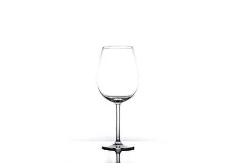 Empty wine glass isolated on white background Foto stock