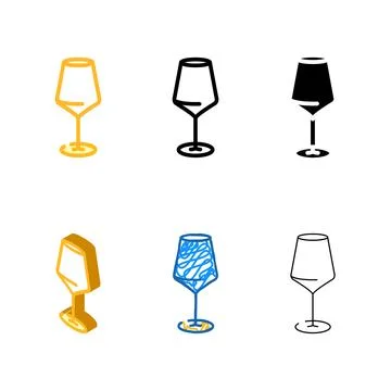 Empty wine glass pack color icon vector Stock Illustration