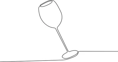Empty wine glass on table surface Vector Stock-Illustration