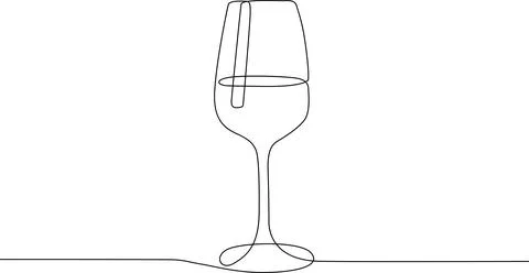 Empty wine glass on table Vector Illustrazione stock