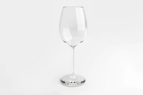 Empty wine glass on white background. 3d render イラスト素材