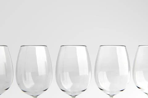 Empty wine glass on white background. 3d render Illustrazione stock