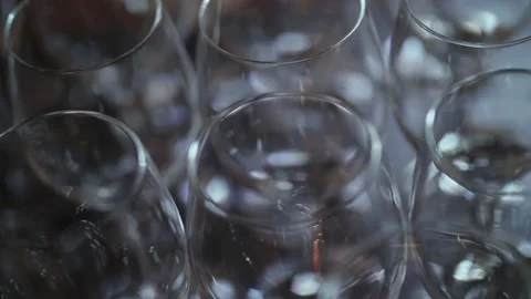 Empty wine glasses are on the table Stock Footage 225490152