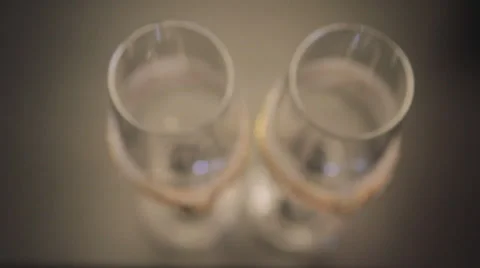 Empty Wine Glasses With Diamonds Video stock 62771584