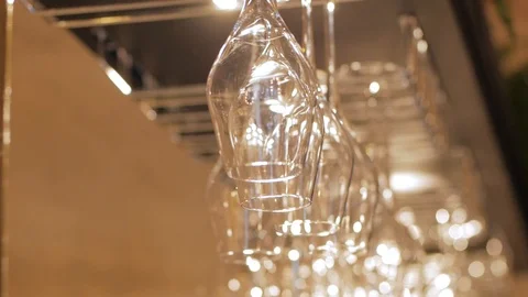 Empty wine glasses Stock Footage 95498382