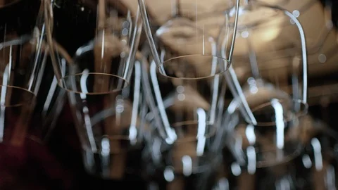 Empty wine glasses Stock Footage 99195817