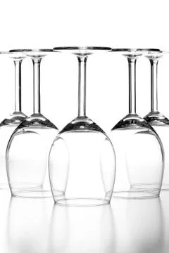 Empty wine glasses Stock Photos