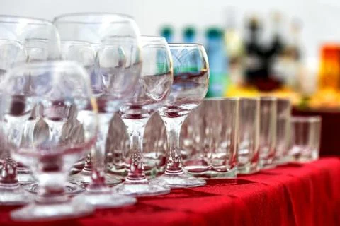 Empty wine glasses Stock Photos