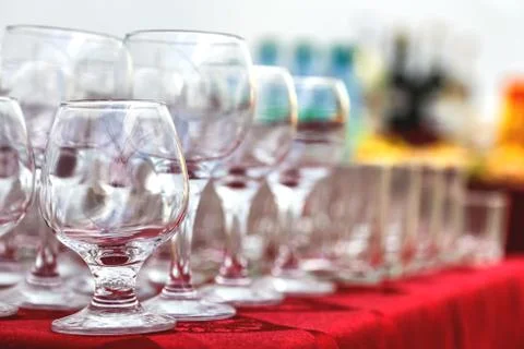 Empty wine glasses Stock Photos