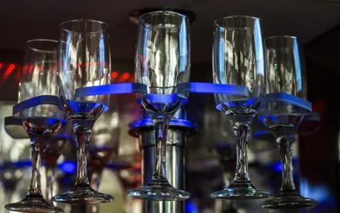 Empty wine glasses Stock Photos