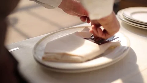 Empty wine glasses on table Stock Footage 74138311