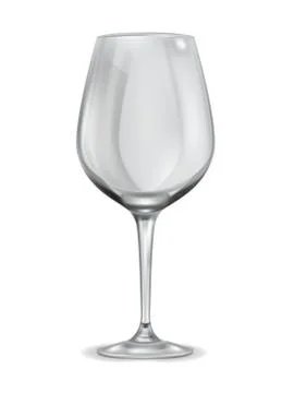Empty wineglass. clean drinking crystal glass kitchen ware for wine liquor Stock Illustration