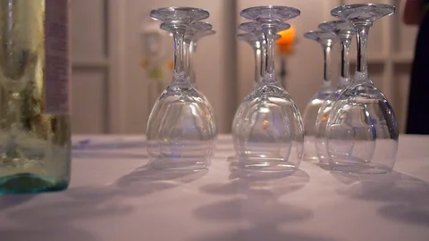 Empty Wineglasses at Party Video stock 98295658