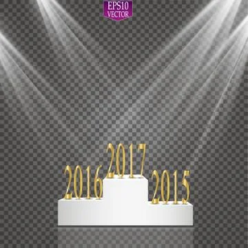 Empty winners podium with first, second and third place for award ceremony. V Stock Illustration