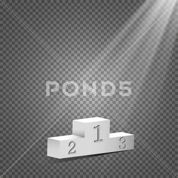 Empty winners podium with first, second and third place for award ...